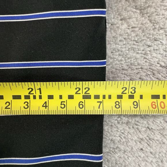 Peter Millar Summer Comfort Men M Golf Polo Shirt Black Blue Striped Performance - Picture 7 of 8